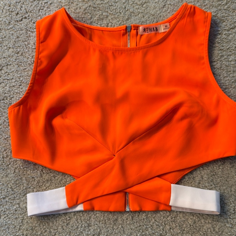 Crop Tank Top With Cut Outs